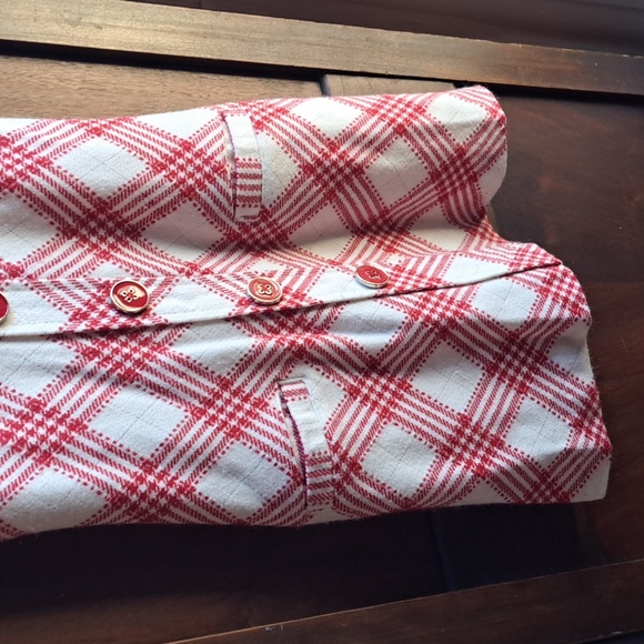 Hartstrings girls size 5 red and white striped plaid retro jumper - Picture 3 of 4